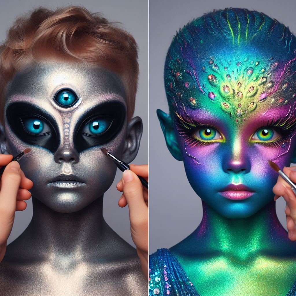 Alien and Mermaid Halloween Makeup