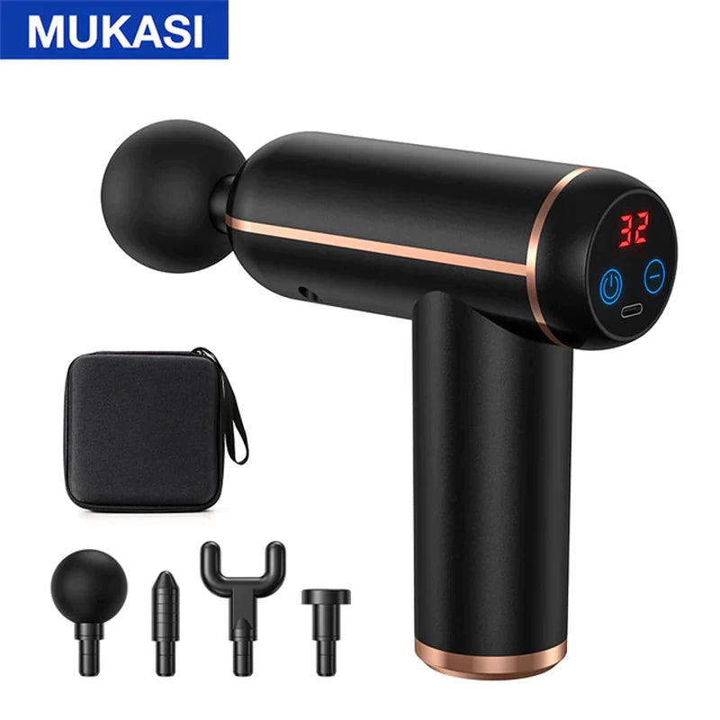 MUKASI Massage Gun Portable Percussion Pistol Massager for Body Neck Deep Tissue Muscle Relaxation Gout Pain Relief Fitness