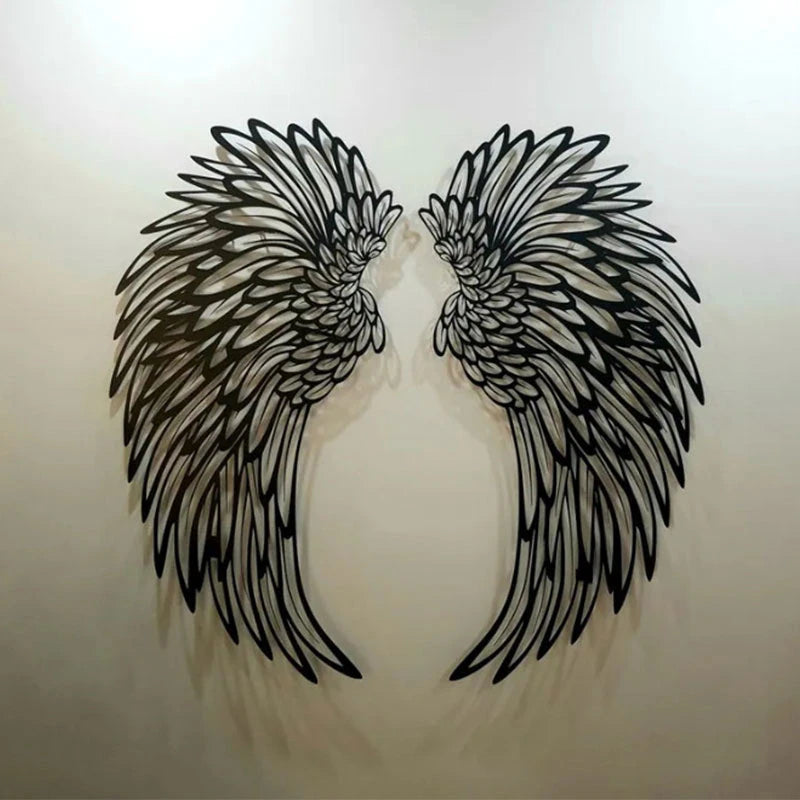 1 Pair Angel Wings Metal Wall Art Decoration Orment Light Photography Atmosphere Ornament Lights Gifts