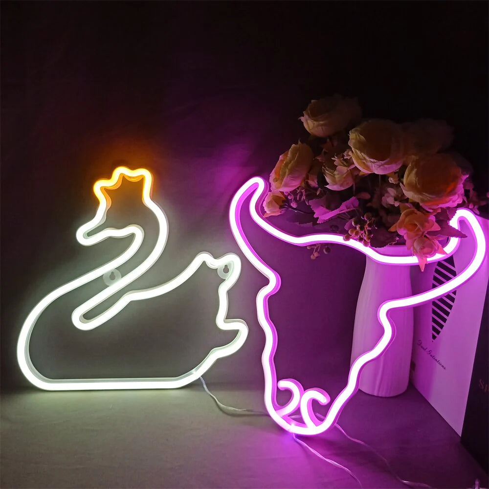 LED Neon Night Light Wall Hanging Neon Sign for Kids Room Home Bedroom Party Bar Wedding Decoration Christmas Gift Neon Lamp