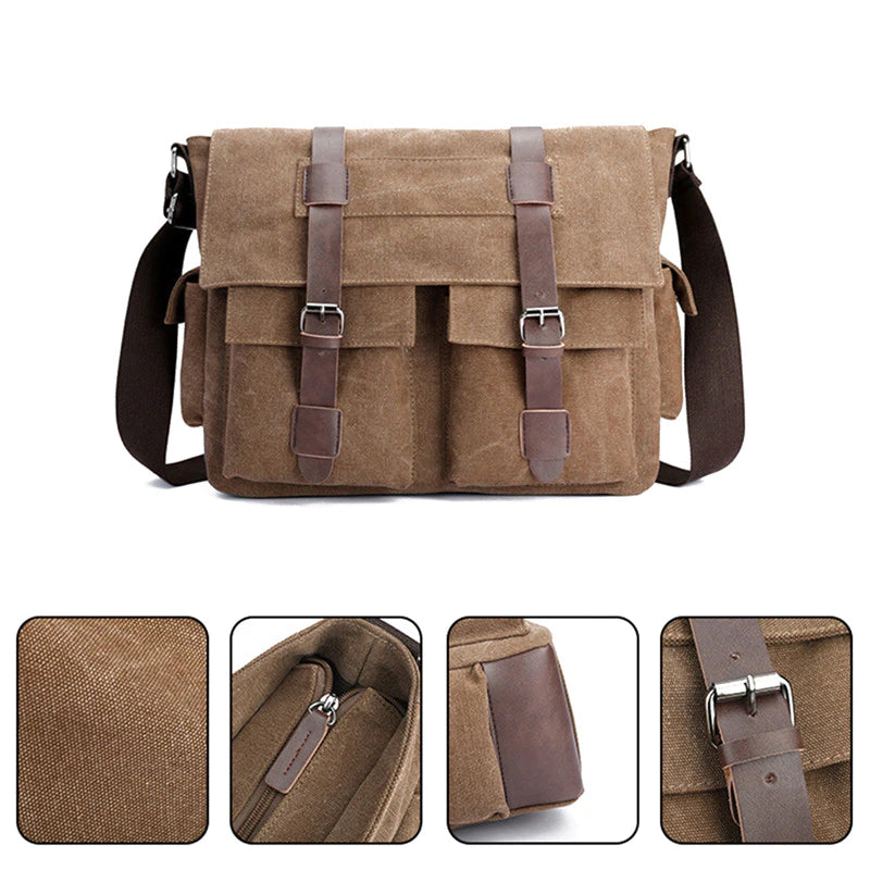 Canvas Leather Messenger Bags I AM LEGEND Will Smith Big Satchel Shoulder Bags Male Laptop Briefcase Travel Handbag