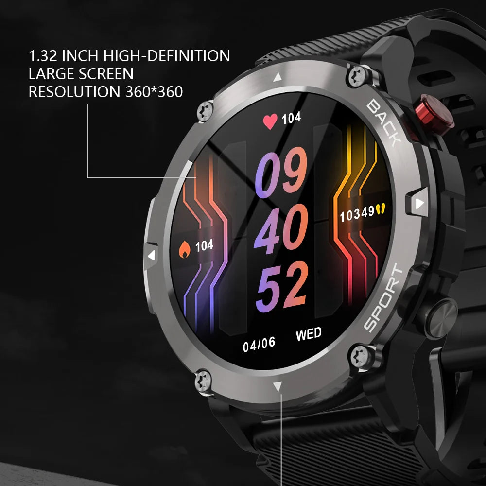 Newest Rugged Smart Watch Outdoor Large Men'S Watch Sport Watches IP68 Waterproof Tough Smartwatch for Men for HARD-WORKERS