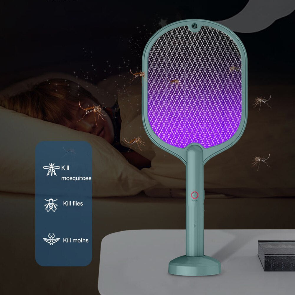 Electric Mosquito Racket UV Lamp Fly Swatter USB Rechargeable Outdoor Mosquito Killer Bug Zapper Trap for Home Mosquito Lamp